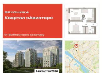 Однокомнатная квартира на продажу, 43.2 м2, Новосибирск, метро Заельцовская, улица Аэропорт, 88