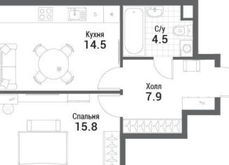 Продается 1-комнатная квартира, 42.7 м2, Москва, жилой комплекс Нагатино Ай-Ленд, к1, метро Технопарк