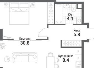 Продам однокомнатную квартиру, 49.1 м2, Москва, жилой комплекс Нагатино Ай-Ленд, к1, метро Технопарк