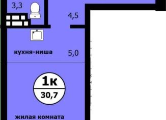 Продажа квартиры студии, 30.7 м2, Красноярский край, Вишнёвая улица