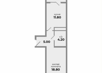 Однокомнатная квартира на продажу, 40.3 м2, Михайловск, Прекрасная улица, 19