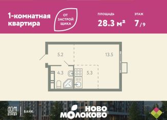 Квартира на продажу студия, 28.3 м2, Московская область, жилой комплекс Ново-Молоково, 13