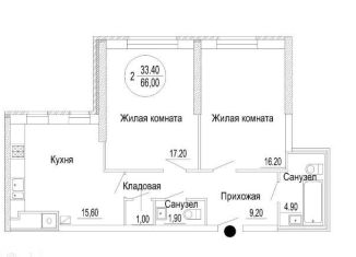 2-ком. квартира на продажу, 66 м2, Тверь, Пролетарский район, улица Спартака, 2