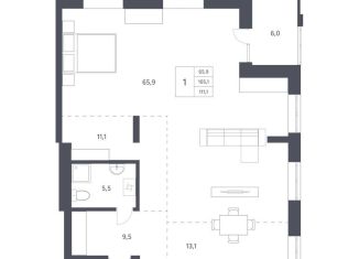 Продаю квартиру студию, 105.1 м2, Новосибирск