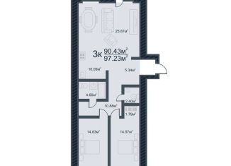 Продам трехкомнатную квартиру, 97.2 м2, Томская область, улица Аркадия Иванова, 21