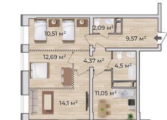 Продажа 2-ком. квартиры, 68.9 м2, Тверская область