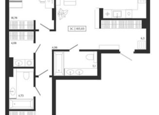 3-ком. квартира на продажу, 105 м2, Новосибирск, улица Семьи Шамшиных, 2