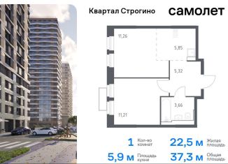 Продажа 1-ком. квартиры, 37.3 м2, Московская область, жилой комплекс Квартал Строгино, к2