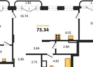 Продаю двухкомнатную квартиру, 73.3 м2, Новосибирск, метро Золотая Нива, Ленинградская улица, 342