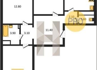 Продажа трехкомнатной квартиры, 83.1 м2, Воронеж, улица Шишкова, 140Б/6