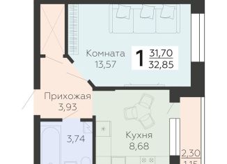 Продаю 1-ком. квартиру, 32.9 м2, Воронеж, улица Независимости, 78