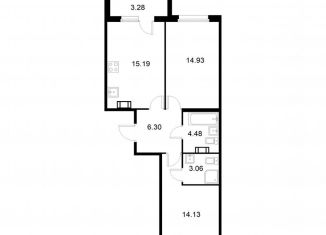 Продается двухкомнатная квартира, 59.7 м2, Колпино