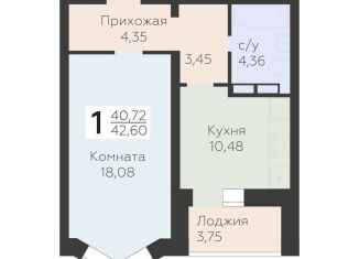 Продается 1-комнатная квартира, 42.6 м2, Орловская область, улица Панчука, 83