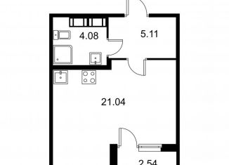 Продам квартиру студию, 31.5 м2, Колпино