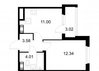 Продаю 1-комнатную квартиру, 32.4 м2, Колпино