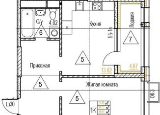 Продам 1-ком. квартиру, 46.6 м2, Воронеж, Железнодорожный район, набережная Чуева, 7