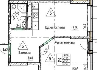 Продается однокомнатная квартира, 42.7 м2, Воронеж, Железнодорожный район, набережная Чуева, 7