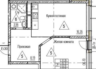 Продается однокомнатная квартира, 43.1 м2, Воронеж, набережная Чуева, 7