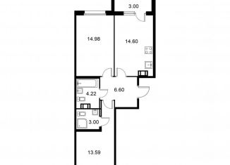 Продаю 2-ком. квартиру, 58.5 м2, Колпино