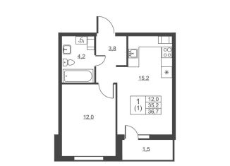 Продажа 1-комнатной квартиры, 36.7 м2, городской посёлок имени Свердлова