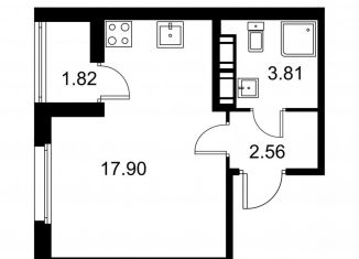 Продаю квартиру студию, 25.2 м2, Колпино