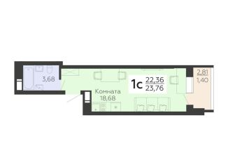 Квартира на продажу студия, 23.8 м2, Воронеж, улица Теплоэнергетиков, 17к3