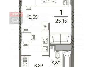 Продаю квартиру студию, 25.2 м2, Рязань, Октябрьский район