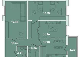 Продажа 3-комнатной квартиры, 84.4 м2, Иркутская область, улица Петрова, 16