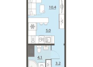 Продам квартиру студию, 23.1 м2, Екатеринбург, улица Архитектора Белянкина, ЖК Меридиан