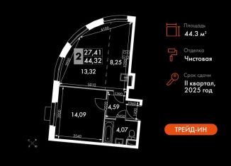 Продаю 2-ком. квартиру, 44.3 м2, Москва, жилой комплекс Движение. Говорово, к1, метро Тропарёво