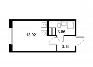 Продается квартира студия, 19.8 м2, Колпино