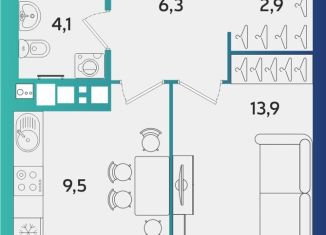 1-комнатная квартира на продажу, 37.9 м2, Ижевск, Устиновский район, улица Архитектора П.П. Берша, 44