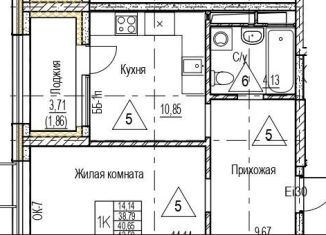 Продаю однокомнатную квартиру, 40.6 м2, Воронеж, набережная Чуева, 7, Железнодорожный район