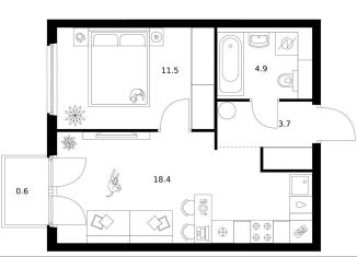 Продается 1-ком. квартира, 39.1 м2, Москва, метро Водный стадион