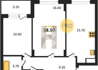 2-ком. квартира на продажу, 58 м2, Воронеж, Железнодорожный район