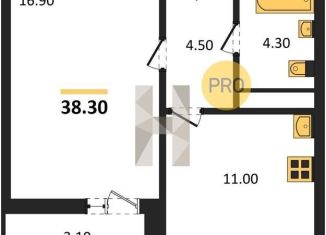 Продам 1-ком. квартиру, 38.3 м2, Воронеж, Центральный район, улица Шишкова, 140Б/6