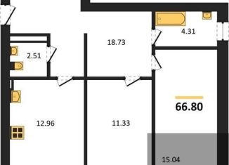 Продаю 2-ком. квартиру, 66.8 м2, село Александровка