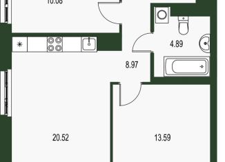 Продается 2-ком. квартира, 58.7 м2, Свердловская область, улица Цвиллинга, 7