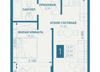 Продаю 1-комнатную квартиру, 38 м2, посёлок Берёзовый