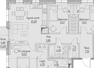 Продажа 3-ком. квартиры, 86 м2, Санкт-Петербург, набережная Чёрной речки, 31, метро Чёрная речка