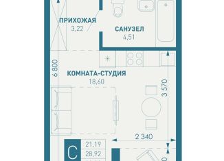 Продаю квартиру студию, 37.2 м2, Краснодарский край