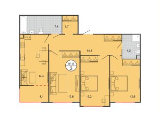 Продается 3-комнатная квартира, 91.8 м2, Ставропольский край