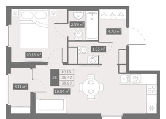 Однокомнатная квартира на продажу, 40 м2, Санкт-Петербург