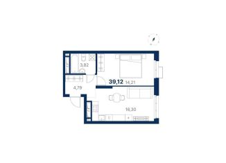 1-ком. квартира на продажу, 39.1 м2, Екатеринбург, Чкаловский район