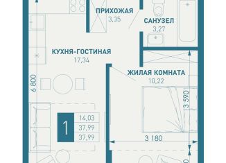 1-ком. квартира на продажу, 38 м2, посёлок Берёзовый