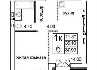 Продается 1-комнатная квартира, 37.9 м2, Новосибирск, Октябрьский район, улица Кирова, 342