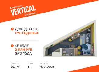 Продам квартиру студию, 26.1 м2, Санкт-Петербург, Московский район, улица Орджоникидзе, 44А