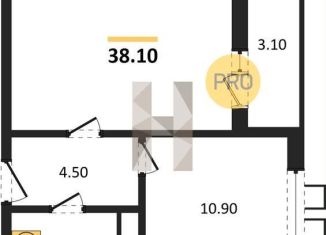 Продаю однокомнатную квартиру, 38.1 м2, Воронеж, Центральный район, улица Шишкова, 140Б/6