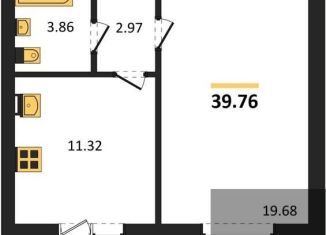 Продам однокомнатную квартиру, 39.8 м2, Воронежская область