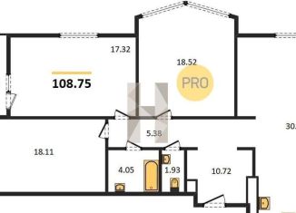 Продам 3-ком. квартиру, 108.8 м2, Ростов-на-Дону, бульвар Комарова, 28